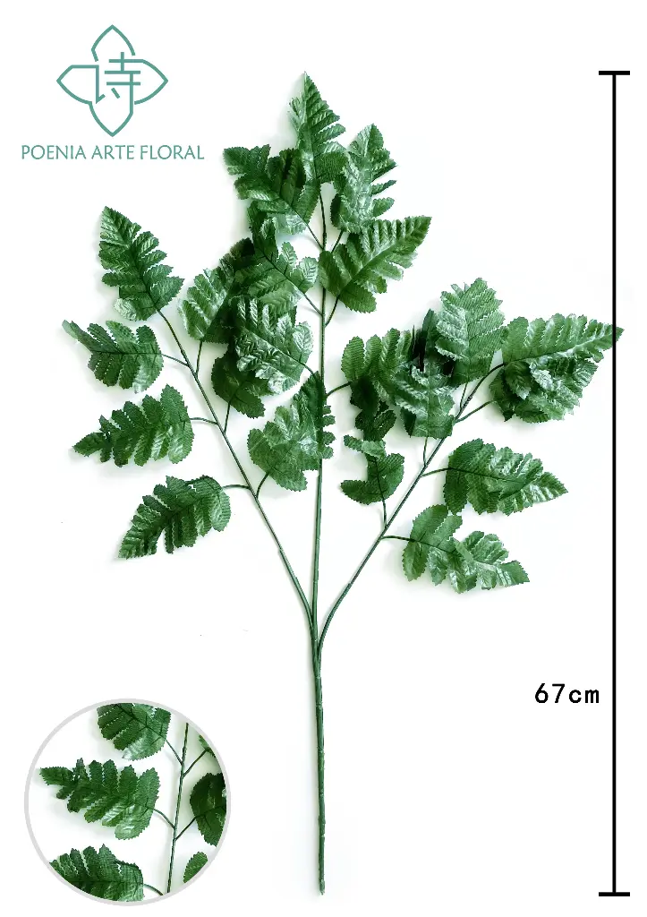 25" HOJA HELECHO X 3W/21Lvs 67CM