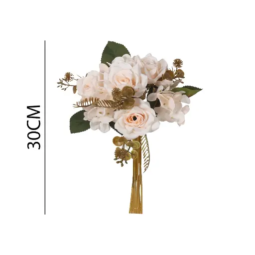[631252] ramo flor artificial 手捧欧角玫30CM