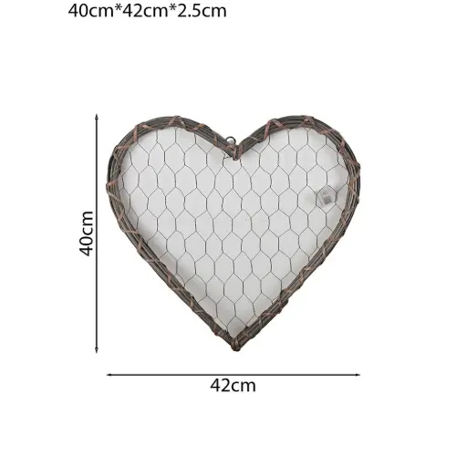 [HC13] Corazón de mimbre con malla 42cm