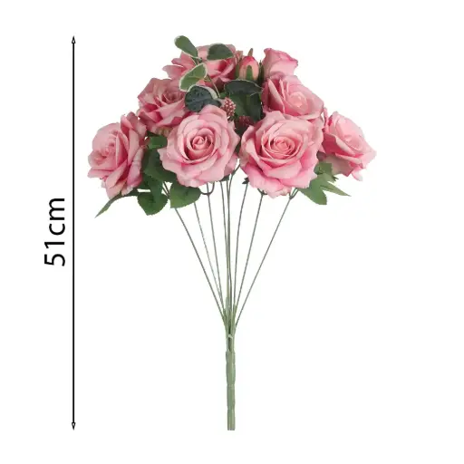 Ramo 9xRosas de Corazón Detallado 51cm
