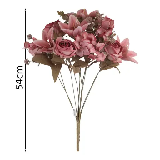 Ramo de flores otoñal de lirios y rosas (12cabezas) 54cm