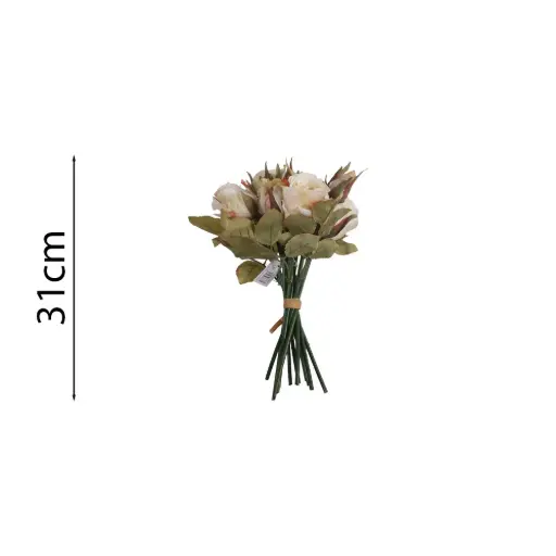 Bouquet Rosa Artificial 31cm 12Cabezas