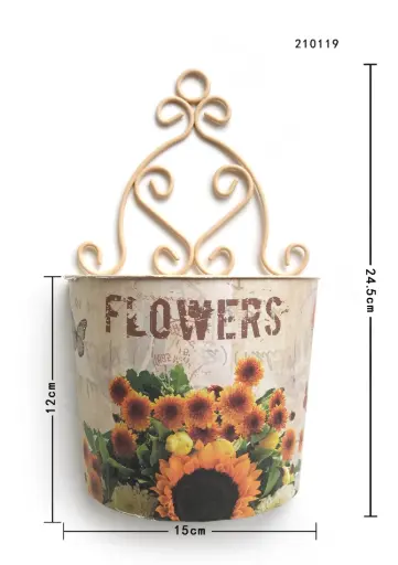 [210119] MACETA PLASTICO CON FLORES